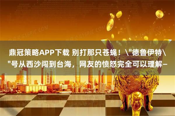 鼎冠策略APP下载 别打那只苍蝇！＂德鲁伊特＂号从西沙闯到台海，网友的愤怒完全可以理解—